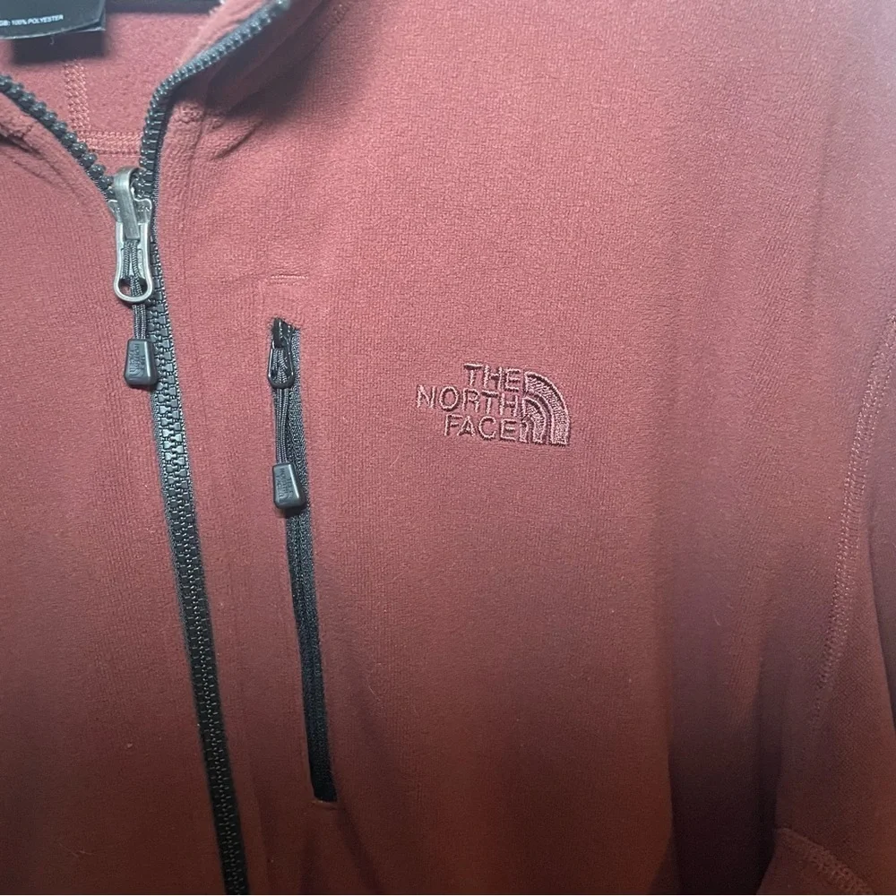 The North Face‎ Polartec Jacket Fleece Full Zip Men's Size XXL Brick Red/ Brown - Picture 4 of 6